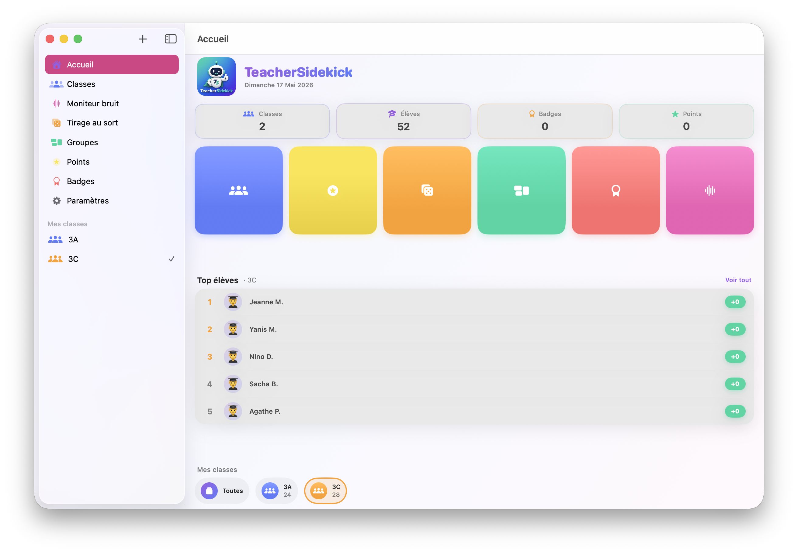 Aperçu TeacherSidekick
