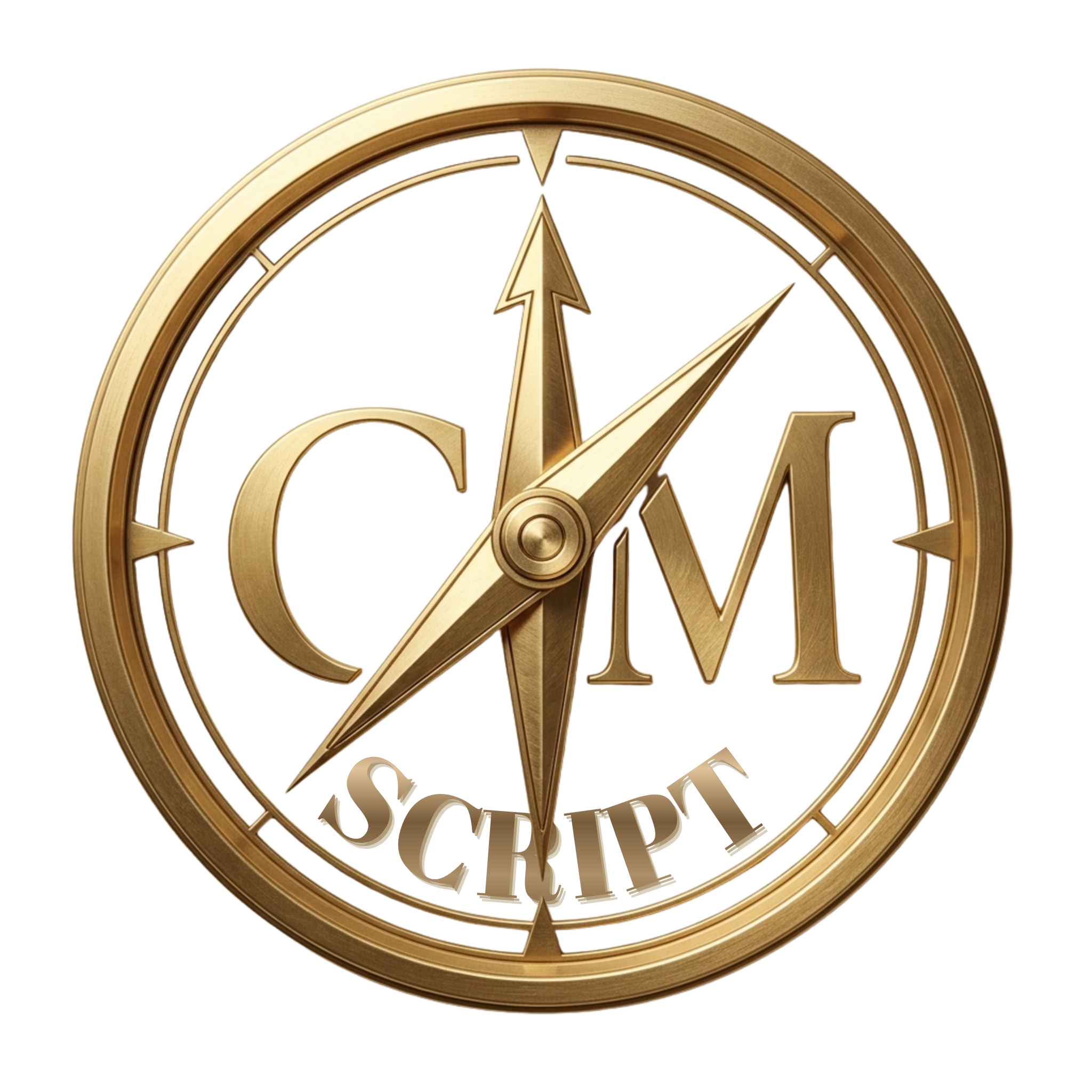 Logo CM Script - Boussole Dorée