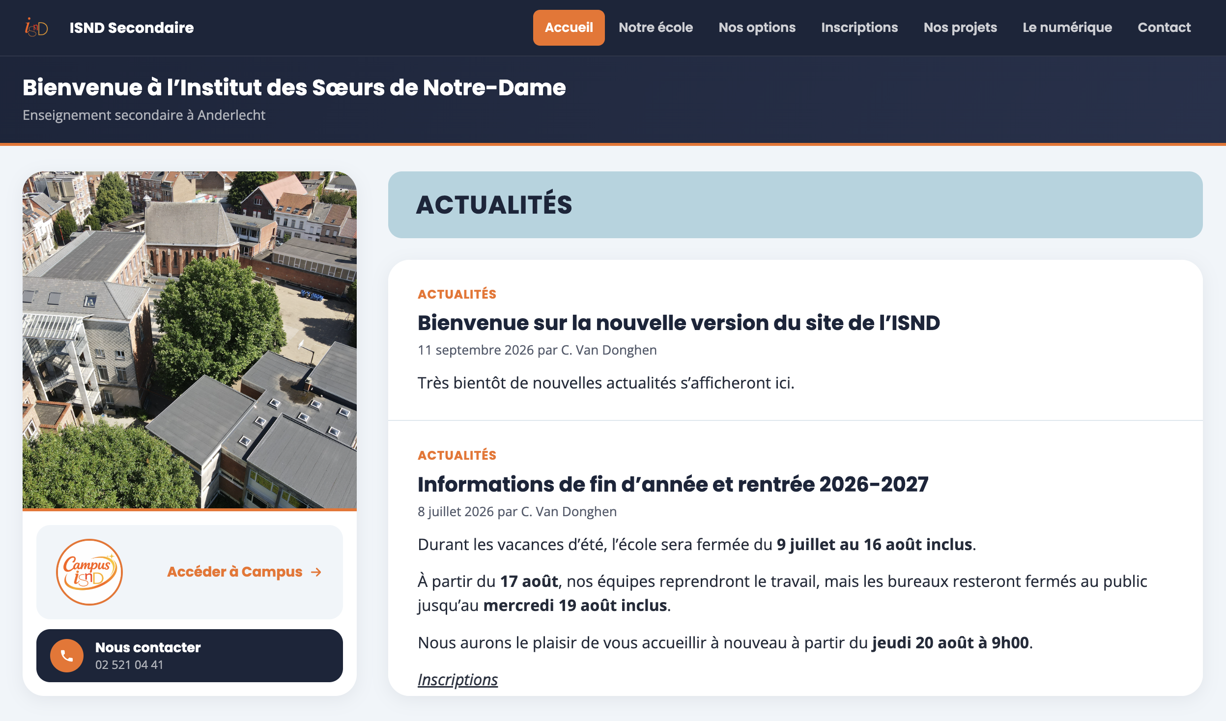 Aperçu site école secondaire